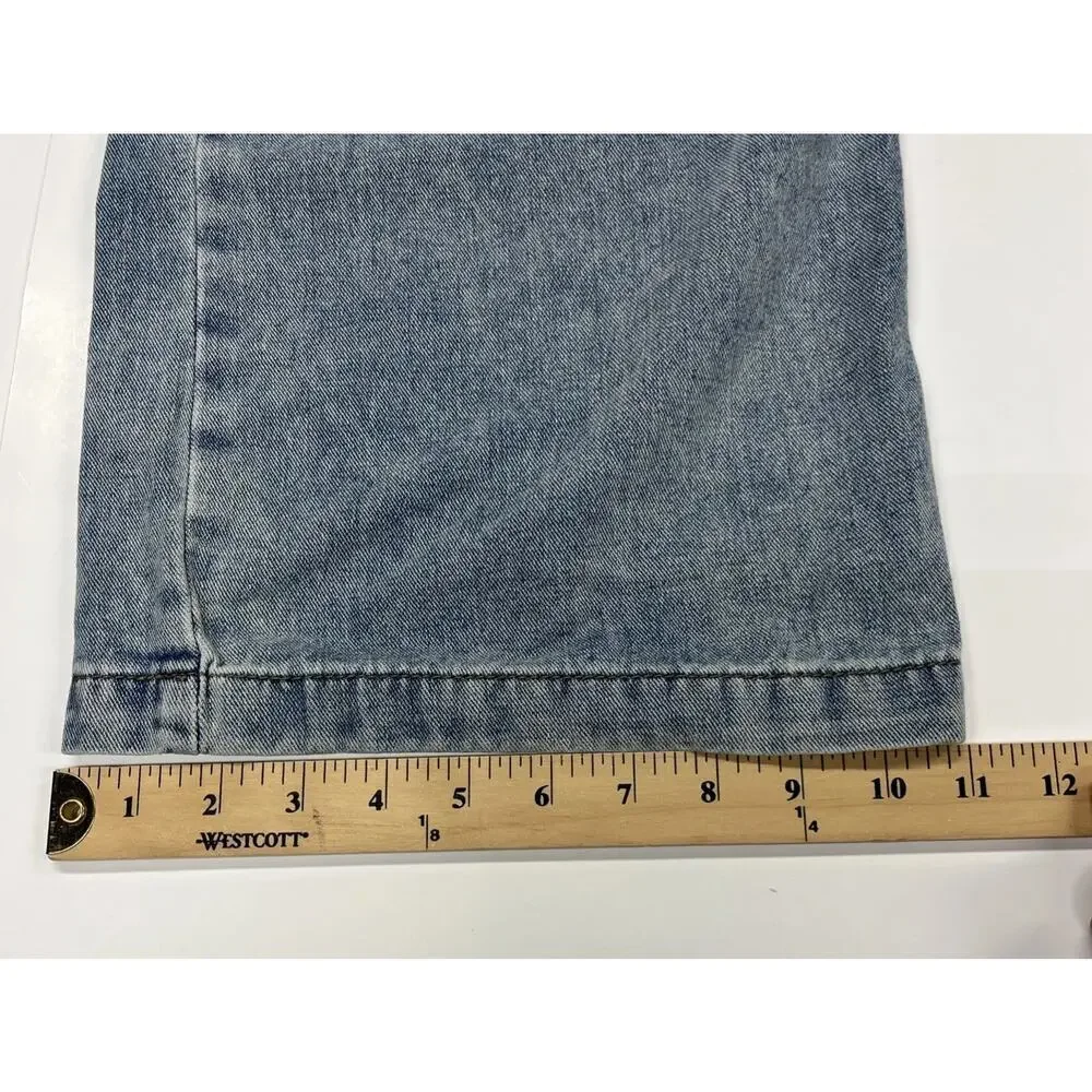 Cider Women's High Rise Pleated Wide Leg Jeans Size Small 26X28 Light wash 90s